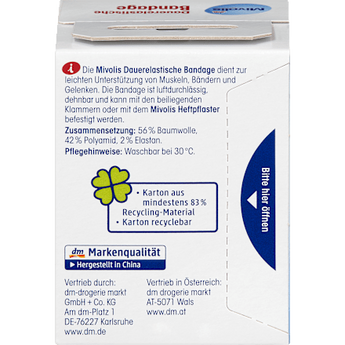Dauerelastische Bandage, 6 cm x 5 m (gedehnt), 1 Rolle Mivolis