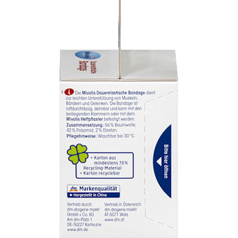Dauerelastische Bandage, 6 cm x 5 m (gedehnt), 1 Rolle Mivolis