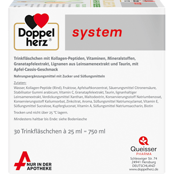 Doppelherz system Kollagen Extra  Haare + Haut + Bindegewebe Trinkfläschchen 30 St Doppelherz