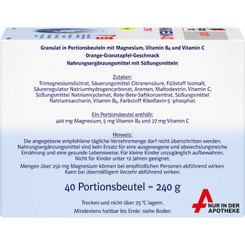 Doppelherz system Magnesium 400 Citrat Granulat Beutel 40 St Doppelherz