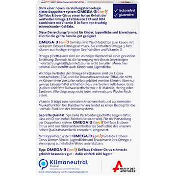 Doppelherz system Omega-3 family Gel-Tabs Erdbeer-Citrusgeschmack 60 St Doppelherz