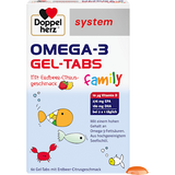 Doppelherz system Omega-3 family Gel-Tabs Erdbeer-Citrusgeschmack 60 St Doppelherz