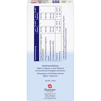 Doppelherz system Omega-3 Pflanzlich Algenöl + D + B12 Kapseln 120 St Doppelherz