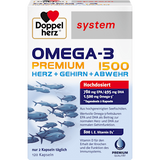 Doppelherz system Omega-3 Premium 1500 Herz + Gehirn + Abwehr Kapseln 120 St Doppelherz