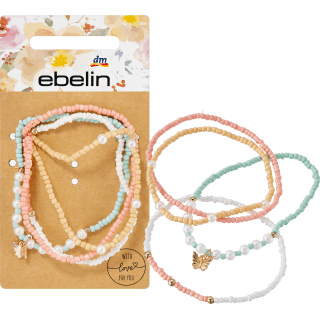 Bracelets elastic with beads, 4 pieces