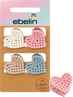 Heart-shaped hair clips, 4 pieces