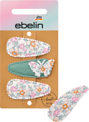 Haarclips Textil Blümchen & Schmetterling, 3 St