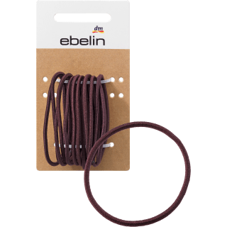 Hair ties thin brown, 12 pieces