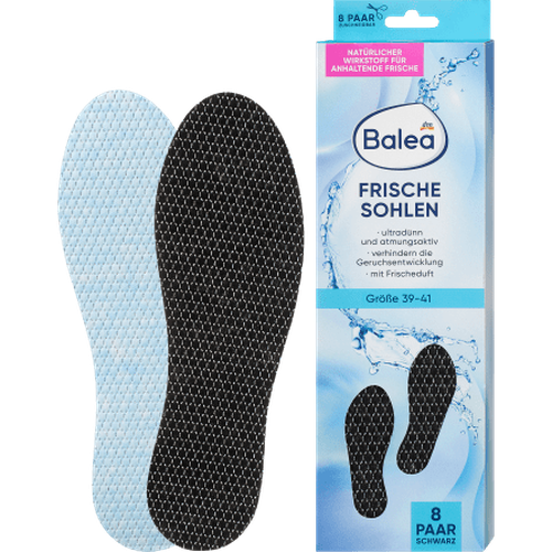 Einlegesohlen Frischesohlen schwarz, Gr. 39 - 41 (8 Paar), 16 St Fußcreme & Fußpflege by Balea – Available at VivaVoss