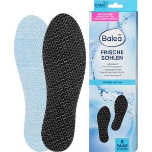 Einlegesohlen Frischesohlen schwarz, Gr. 42 - 44 (8 Paar), 16 St Fußcreme & Fußpflege by Balea – Available at VivaVoss
