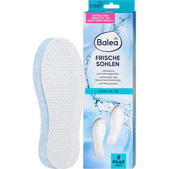 Einlegesohlen Frischesohlen weiß, Gr. 36 - 38 (8 Paar), 16 St Fußcreme & Fußpflege by Balea – Available at VivaVoss