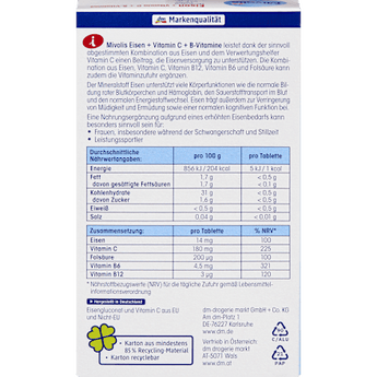 Eisen + Vitamin C + B-Vitamine Tabletten 40 St Mivolis