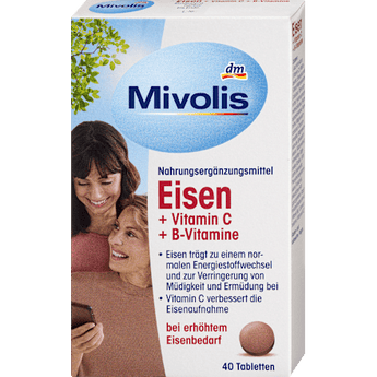 Eisen + Vitamin C + B-Vitamine Tabletten 40 St Mivolis