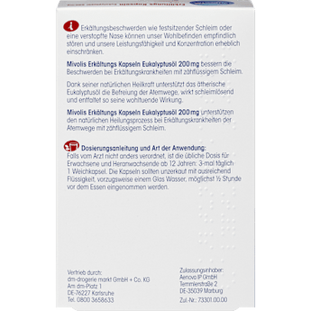 Erkältungskapseln Eukalyptusöl Mivolis