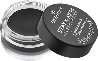 Gel Eyeliner Stay & Play Waterproof 01 Black essence