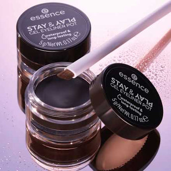 Gel Eyeliner Stay & Play Waterproof 01 Black essence