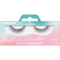 essence
 Artificial Eyelashes Light As A Feather 3D Faux Mink 01 Light Up Your Life (1 pair), 2 pcs