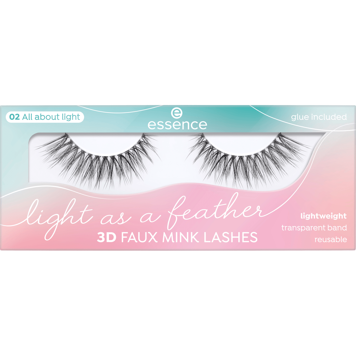 essence
 Artificial Eyelashes Light As A Feather 3D Faux Mink Lashes 02 All About Light (1 Pair), 2 pcs