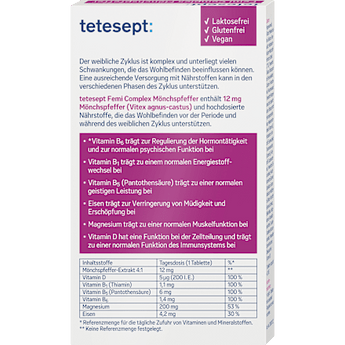 FemiComplex Mönchspfeffer Tabletten Hormon Balance 60 St, 43,5 g - VivaVoss