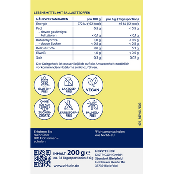 Flohsamenschalen Bio, 200 g - VivaVoss