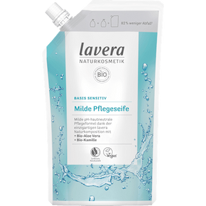 Flüssigseife Basis sensitiv mit Bio-Aloe Vera & Bio-Kamille, Nachfüllpack lavera NATURKOSMETIK