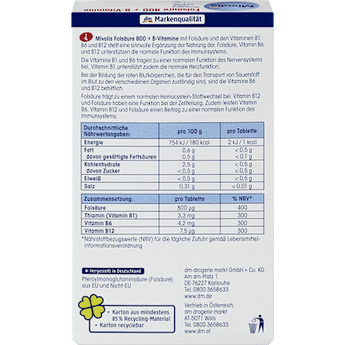 Folsäure 800 + B-Vitamine, Tabletten 60 St. Mivolis