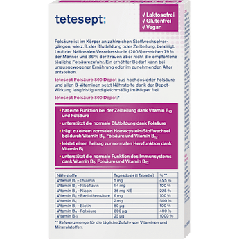 Folsäure 800 Depot Mini Tabletten 60 St tetesept