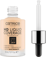 Foundation Liquid HD Coverage Waterproof 002 Porcelain Beige  