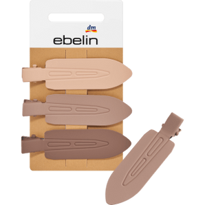 Friseurklemmen creme, braun, beige, 3 St - VivaVoss