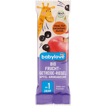 Frucht - Getreide - Riegel Bio Apfel - Aroniabeere ab 1 Jahr, 25 g Baby Snack by BabyLove – Available at VivaVoss