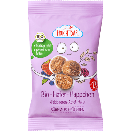 Kindersnack Hafer-Häppchen, Waldbeere, Apfel & Hafer ab 12 Monaten, 40 g