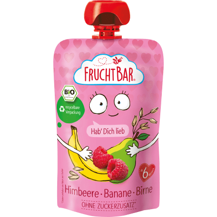 Quetschie Himbeere, Banane, Birne, Haferdrink ab 6 Monaten, 100 g