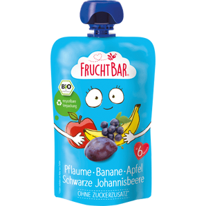 Quetschie Pflaume, Banane, Apfel, Schwarze Johannisbeere, ab 6 Monaten, 100 g