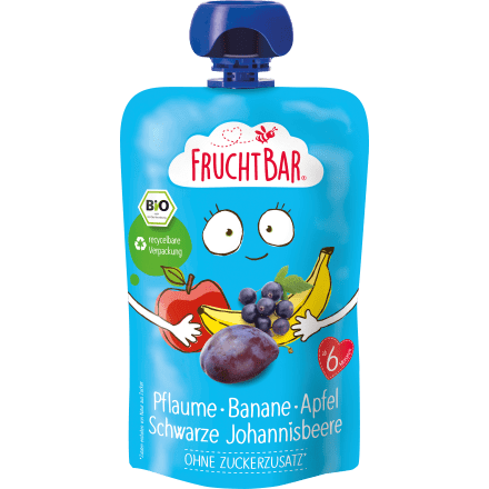 Quetschie Pflaume, Banane, Apfel, Schwarze Johannisbeere, ab 6 Monaten, 100 g