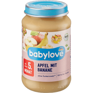 Früchte Apfel mit Banane ab dem 5. Monat, 190 g Puree by BabyLove – Available at VivaVoss
