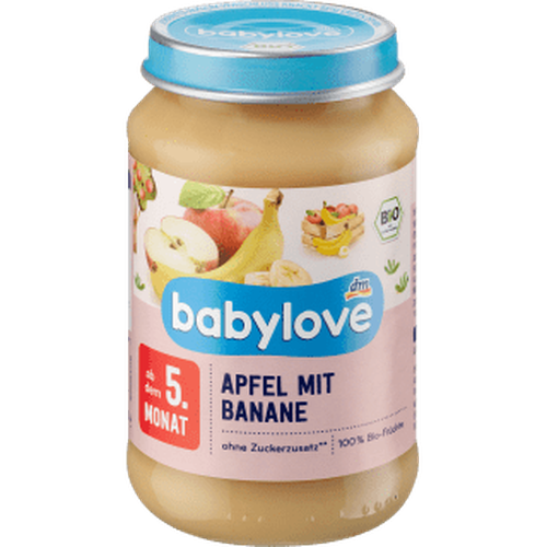 Früchte Apfel mit Banane ab dem 5. Monat, 190 g Puree by BabyLove – Available at VivaVoss