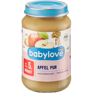 Früchte Apfel pur ab dem 5. Monat, 190 g Puree by BabyLove – Available at VivaVoss