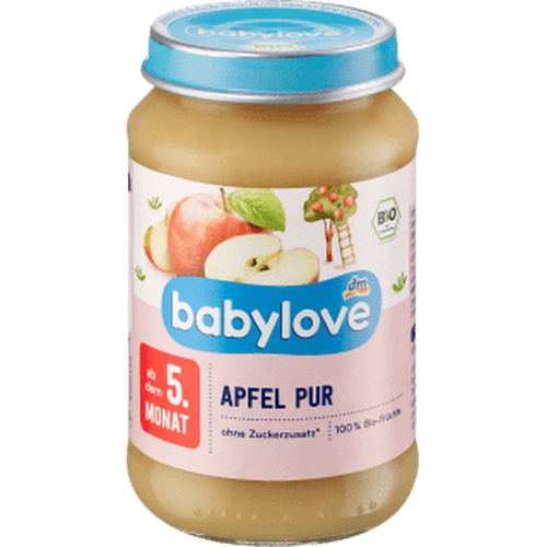 Früchte Apfel pur ab dem 5. Monat, 190 g Puree by BabyLove – Available at VivaVoss