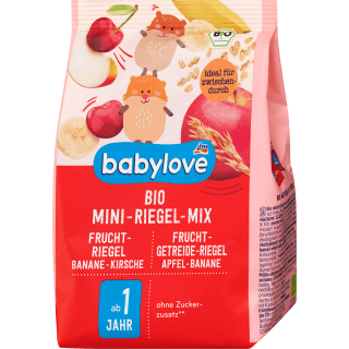 Fruchtriegel Bio Mini - Riegel - Mix 8x12,5g ab 1 Jahr, 100 g Baby Snack by BabyLove – Available at VivaVoss