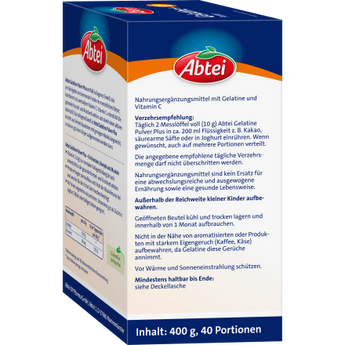 gelatine Pulver + Vitamin C (40 Portionen), 400 g - VivaVoss