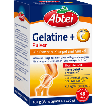 gelatine Pulver + Vitamin C (40 Portionen), 400 g - VivaVoss