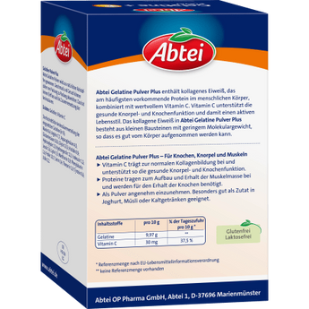 gelatine Pulver + Vitamin C (40 Portionen), 400 g - VivaVoss