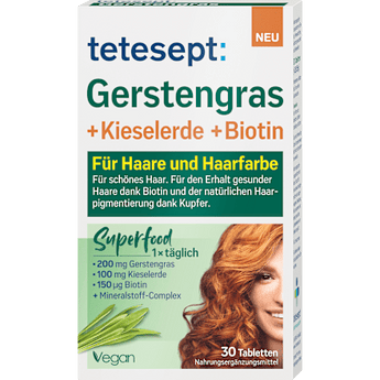 Gerstengras + Kieselerde + Biotin Tabletten, 30 St - VivaVoss