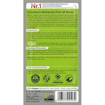 Gesichtsmaske peel off Aktivkohle (2x8 ml) Schaebens