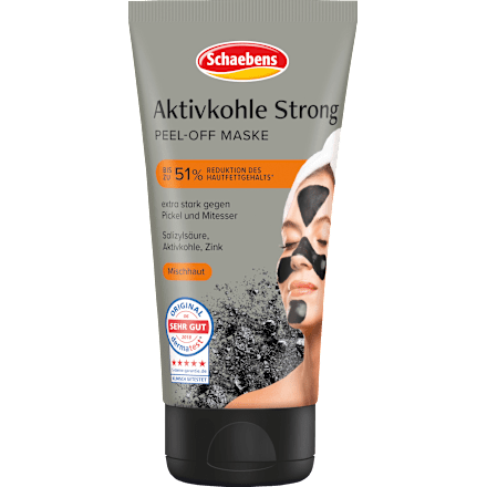 Gesichtsmaske peel off Aktivkohle Strong Schaebens
