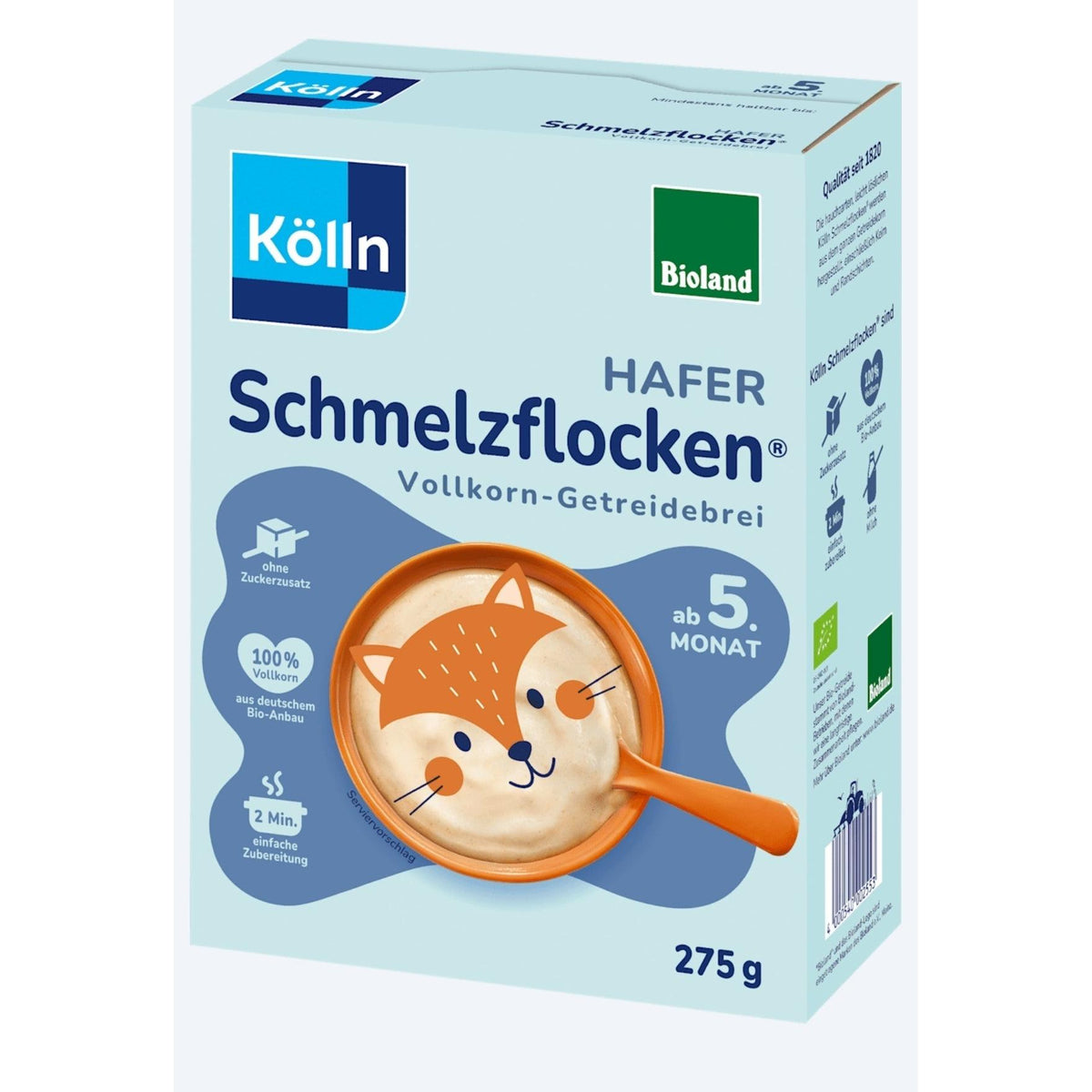 Kölln Getreidebrei Original Schmelzflocken ab dem 5. Monat, 250 g – Babybrei image_position | VivaVoss