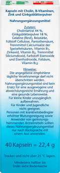 ginkgo + B - Vitamine + Cholin Kapseln 40 St, 22,4 g - VivaVoss