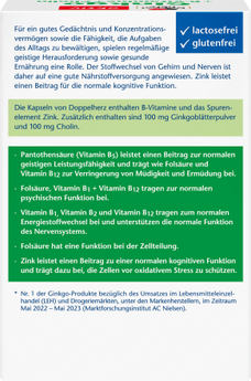 ginkgo + B - Vitamine + Cholin Kapseln 40 St, 22,4 g - VivaVoss