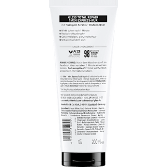 Haarkur Total Repair 1 Min Express-Kur  Schwarzkopf GLISS