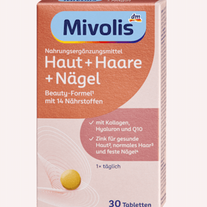 Mivolis Haut Haar Nägel,with collagen, hyaluronic acid & coenzyme Q10, 30 St, 22 g – Wohlbefinden & Stärkung image_position | VivaVoss